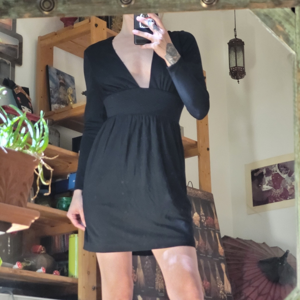 Wayne Clark Black Long Sleeve Cocktail Mini Dress - Size 4